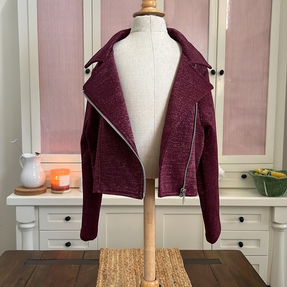 Little Girls Sparkly Purple Coat - Picture 3 of 5